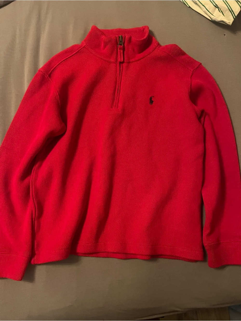 Red Quarter-Zip Sweater - Polo by Ralph Lauren kids size 7 100% cotton